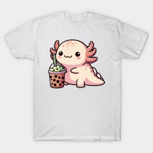 kawaii chubby axolotl boba T-Shirt